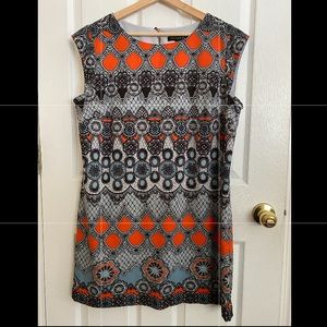 Orange & Blue print Banana Republic shift dress!